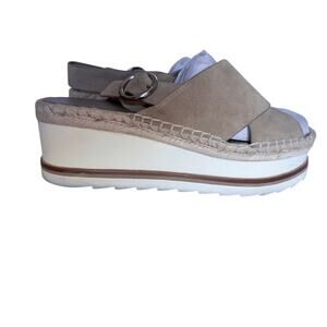 Marc Fisher LTD Tan Suede Platform Wedge Sandals